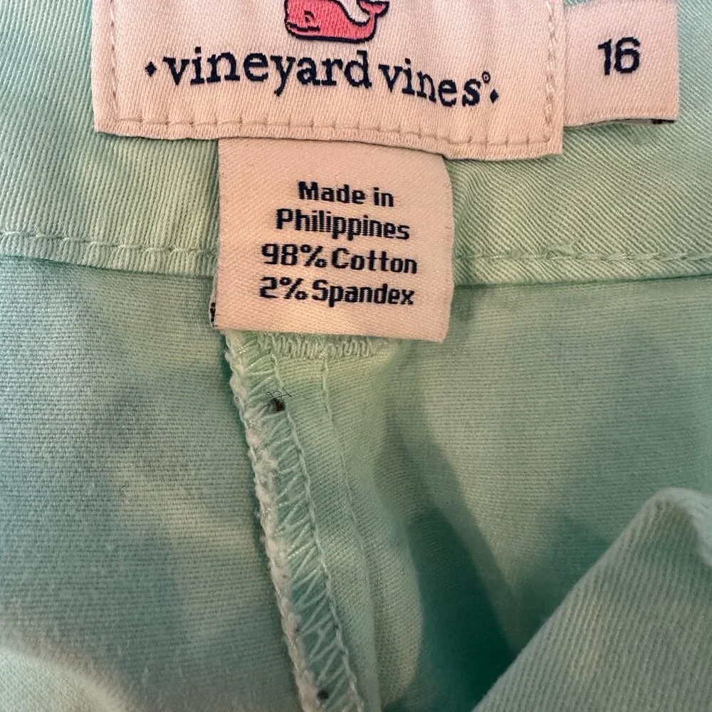 Vineyard Vines Women's Mint Green Shorts Size 16 Cotton/Spandex Preppy Casual - Picture 6 of 6